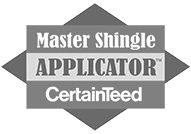 A badge that says master shingle applicator certainteed.